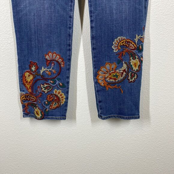 Chioc's So Slimming Girlfriend Slim Leg Ankle Jeans Size 14R / 2.5R Embroidered - Picture 4 of 13